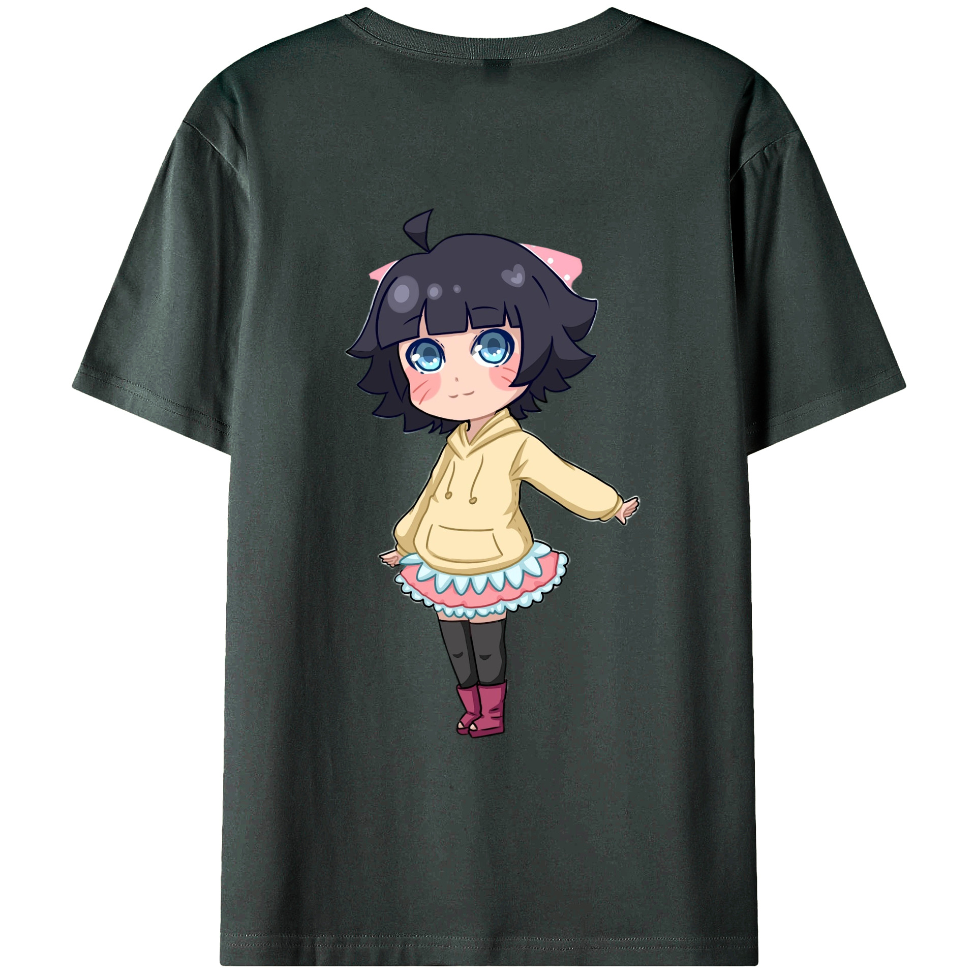 （画像用） NARUTO -ナルト- うずまき ヒマワリ Uzumaki Himawari 綿100％ メンズ半袖Tシャツ（バックプリント） 通気性